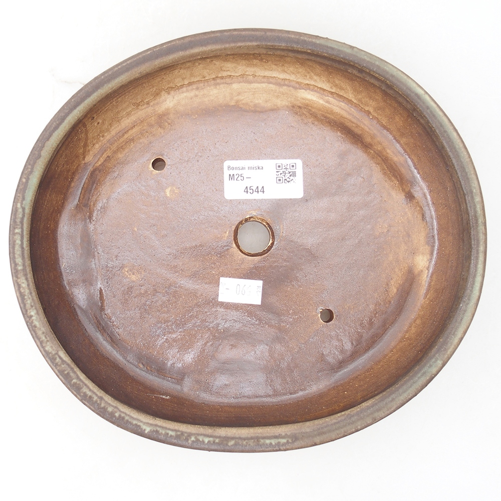 Bonsaischaal van keramiek 22,5 x 20 x 4,5 cm, bruin