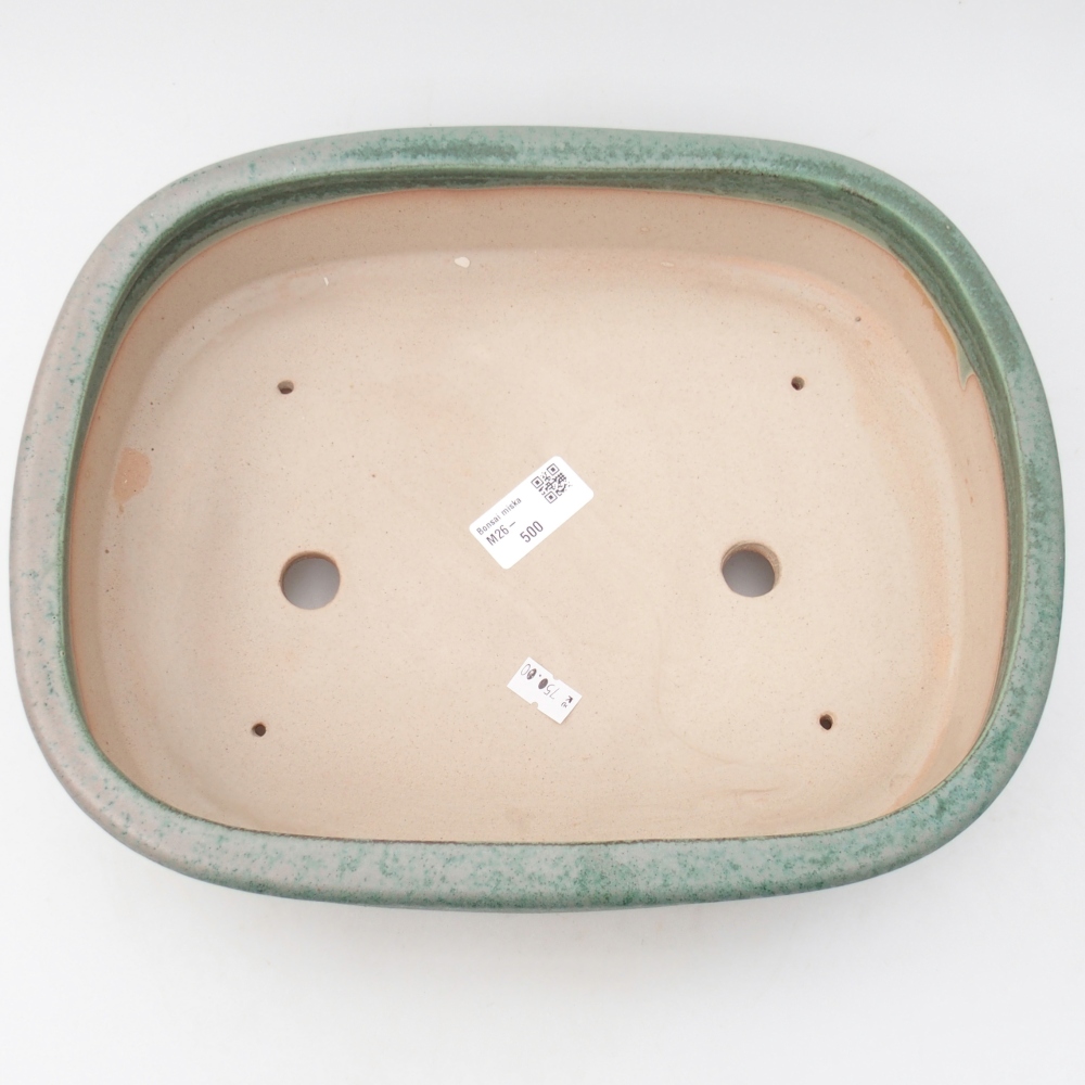 Bonsaischaal van keramiek 32 x 25 x 7,5 cm, groen