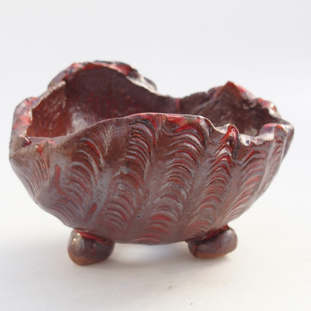 Schelp van keramiek 10 x 10 x 8 cm , kleur bruin