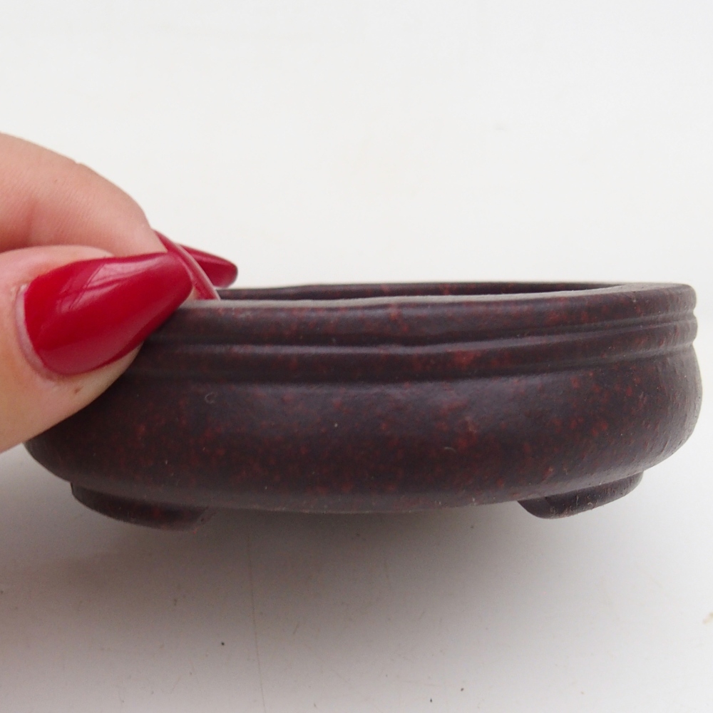 Bonsaischaal van keramiek 9 x 9 x 2,5 cm, bruin