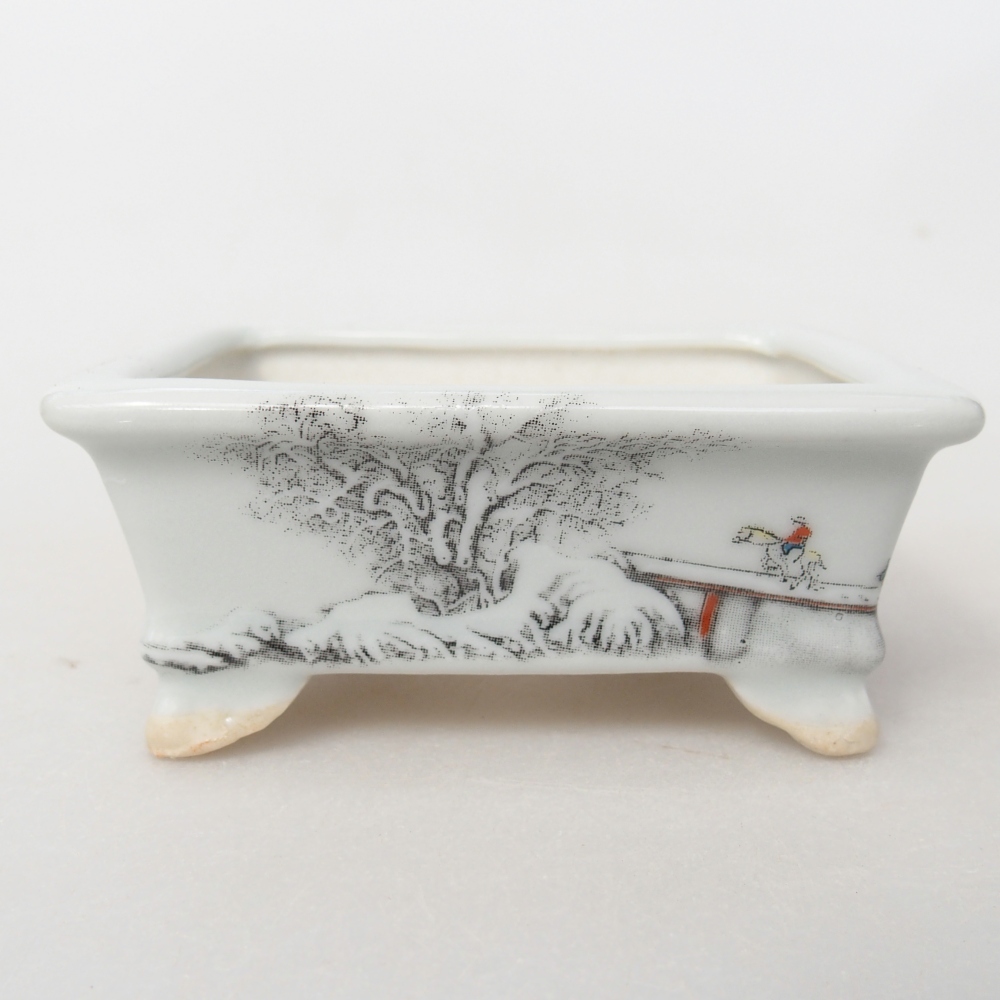 Mini bonsaischaal 8 x 6 x 3 cm, wit