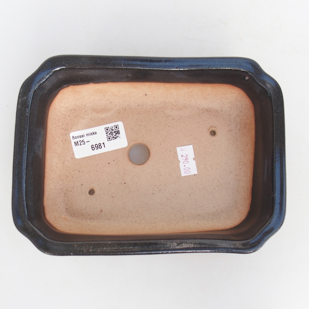 Bonsaischaal van keramiek 26 x 26 x 8 cm, kleur rood