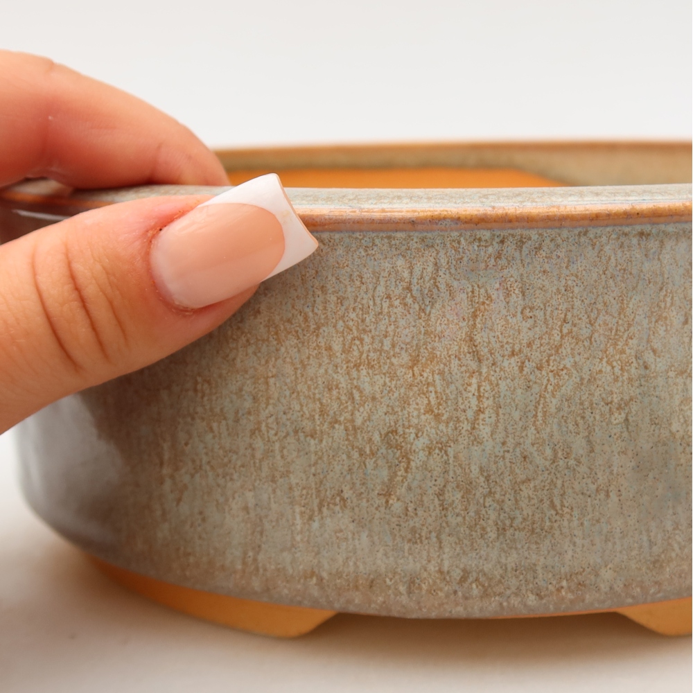 Keramische bonsaipot 19 x 19 x 6,5 cm, kleur: beige