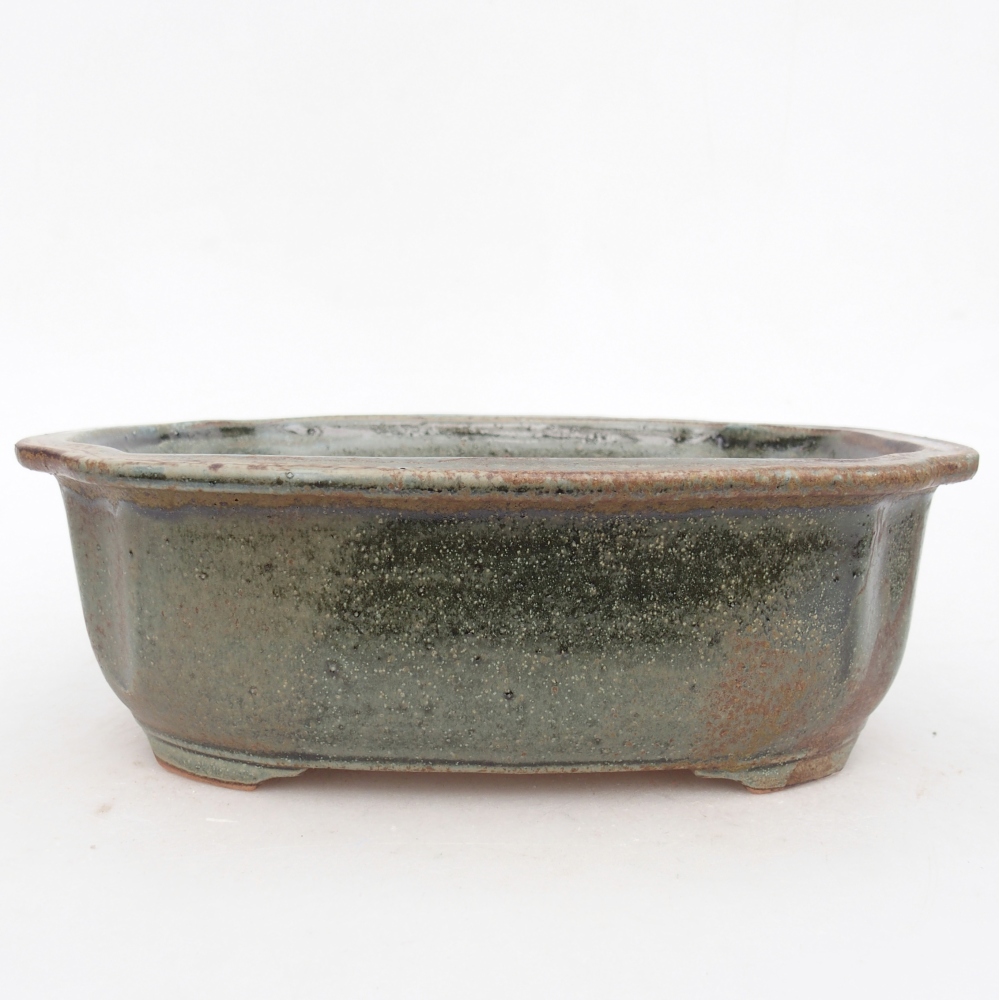 Bonsaischaal van keramiek 22 x 18 x 7,5 cm, groen