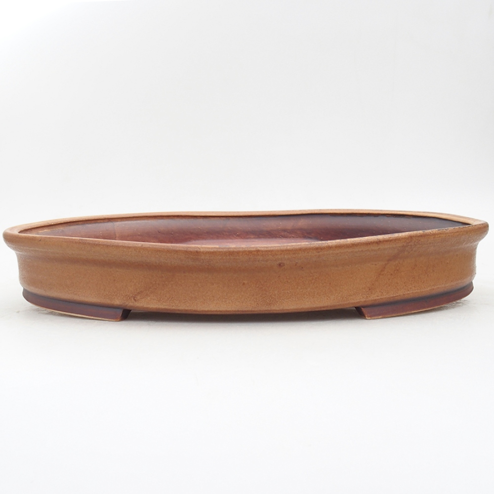 Bonsaischaal van keramiek 31 x 27 x 4 cm, bruin