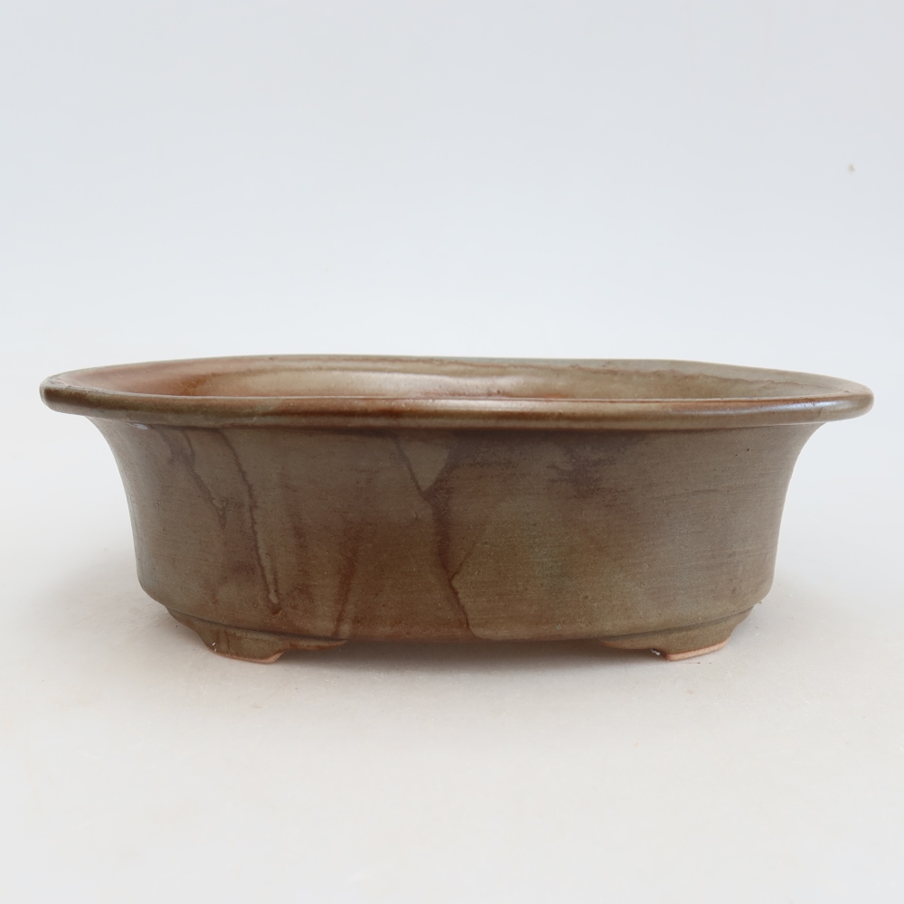 Keramische bonsaipot 22 x 17,5 x 6,5 cm, kleur bruin