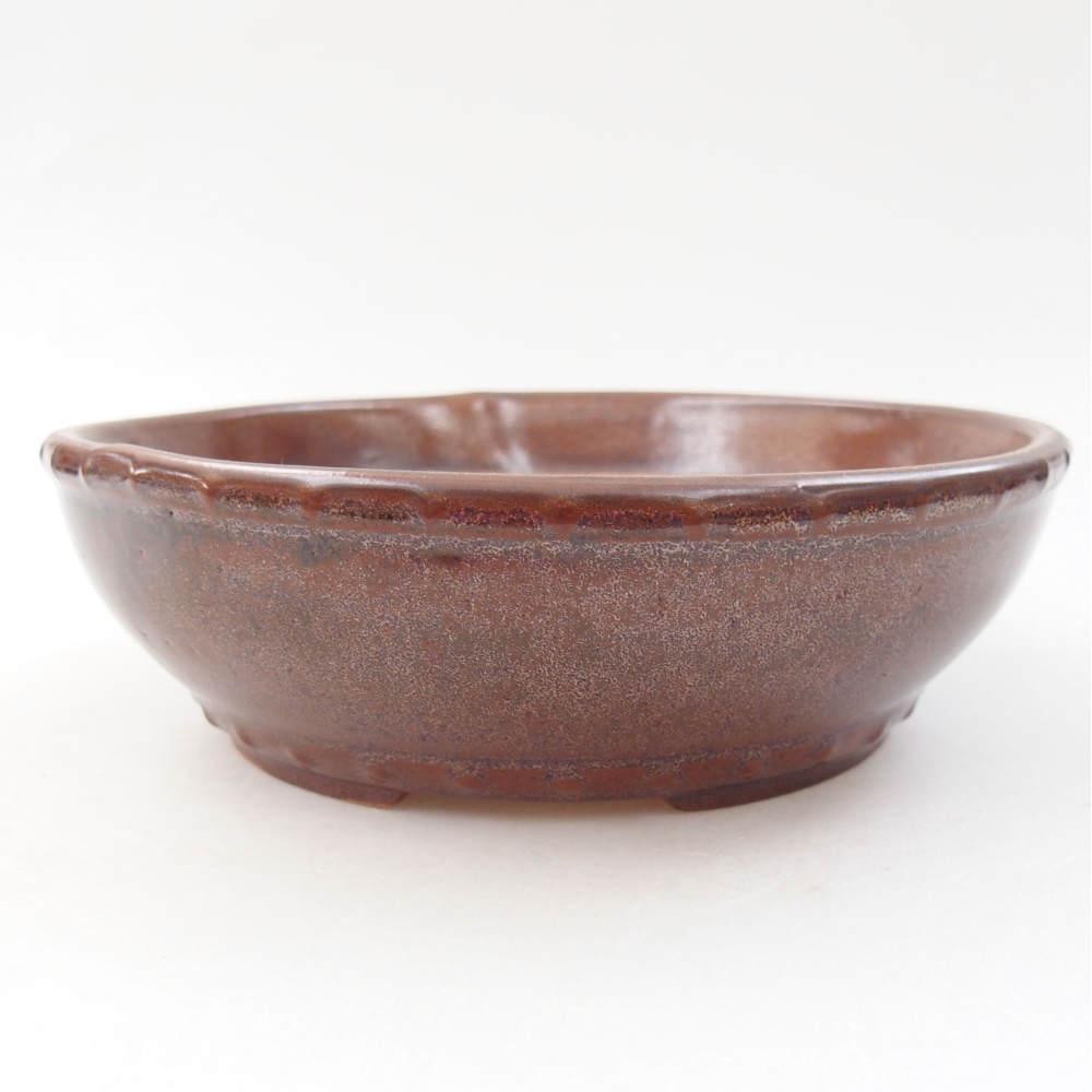 Bonsaischaal van keramiek 17,5 x 17,5 x 5 cm, bruin