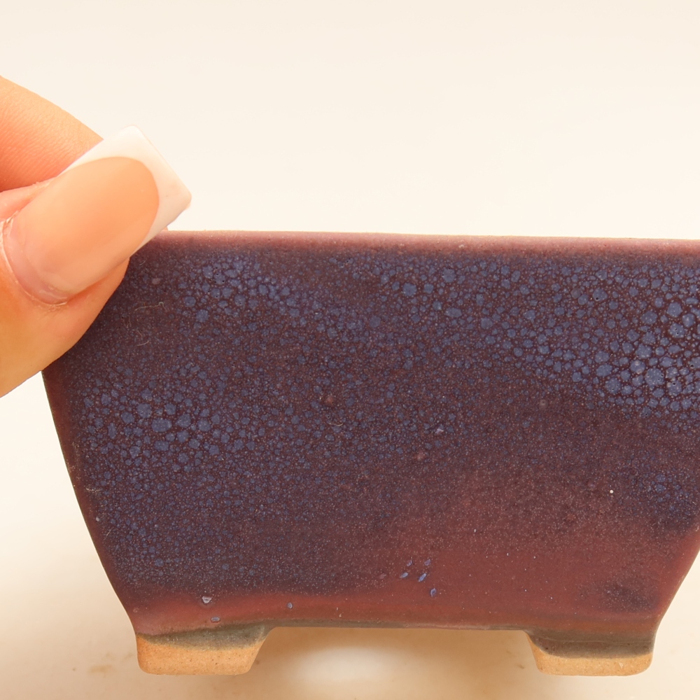Keramische bonsaipot 9,5 x 9,5 x 5,5 cm, kleur paars
