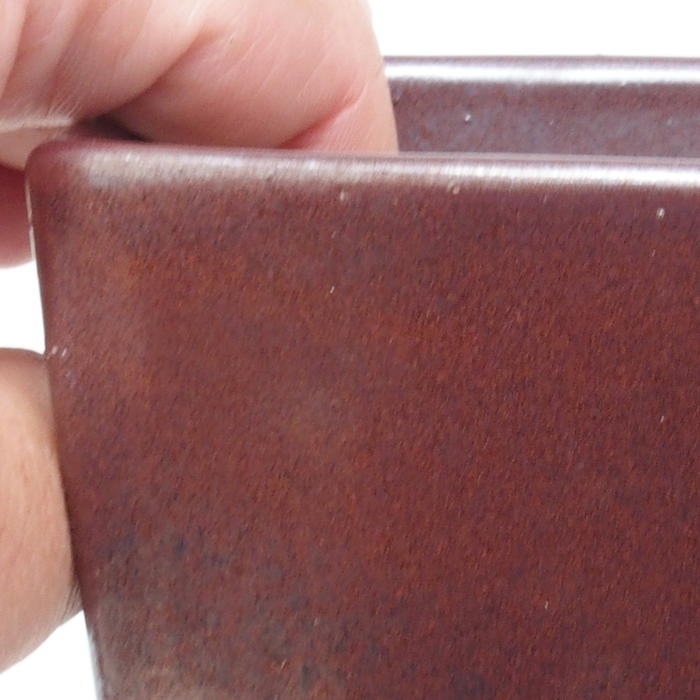 Bonsaischaal van keramiek 9 x 9 x 12 cm, bruin