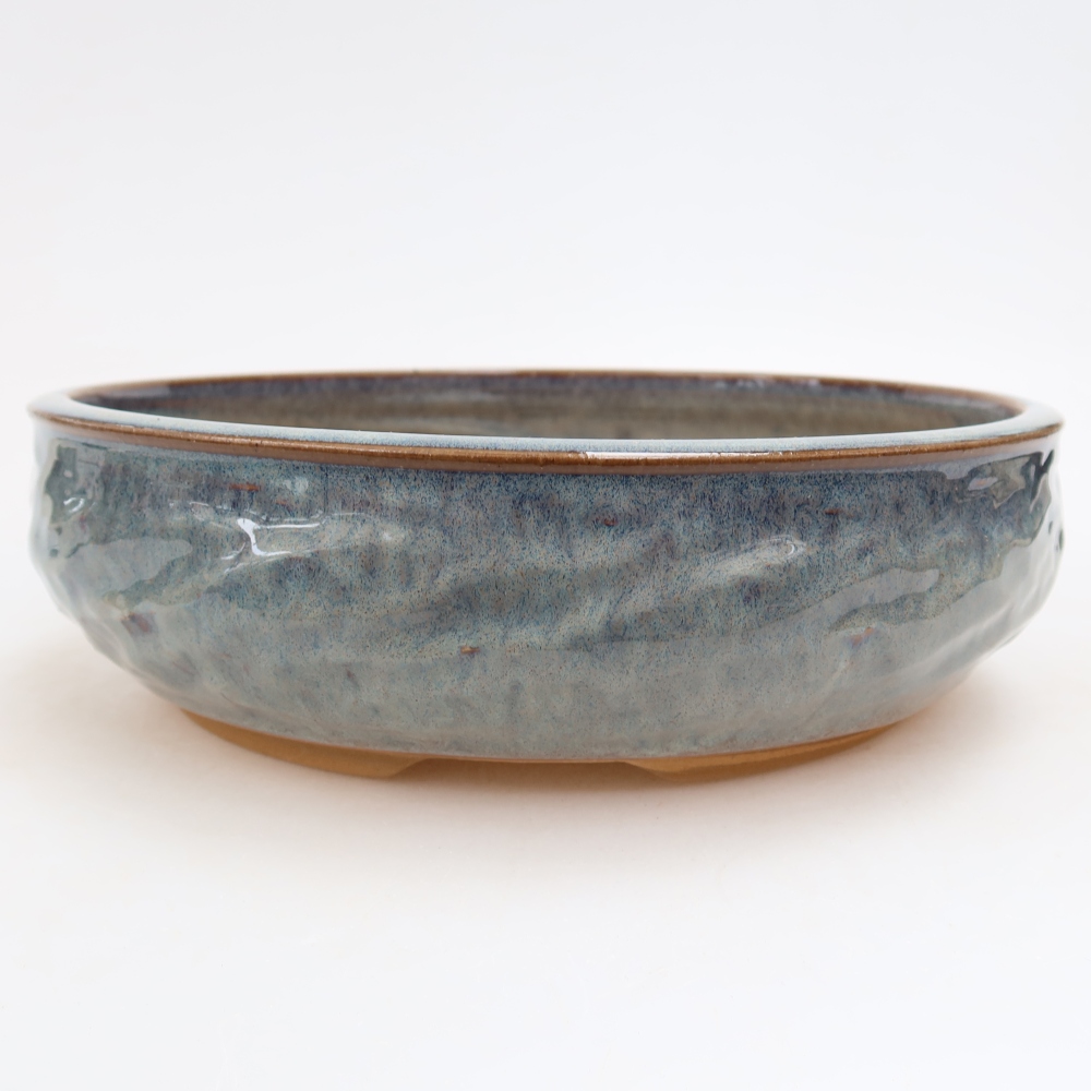 Keramische bonsaipot 21,5 x 21,5 x 6 cm, kleur grijs