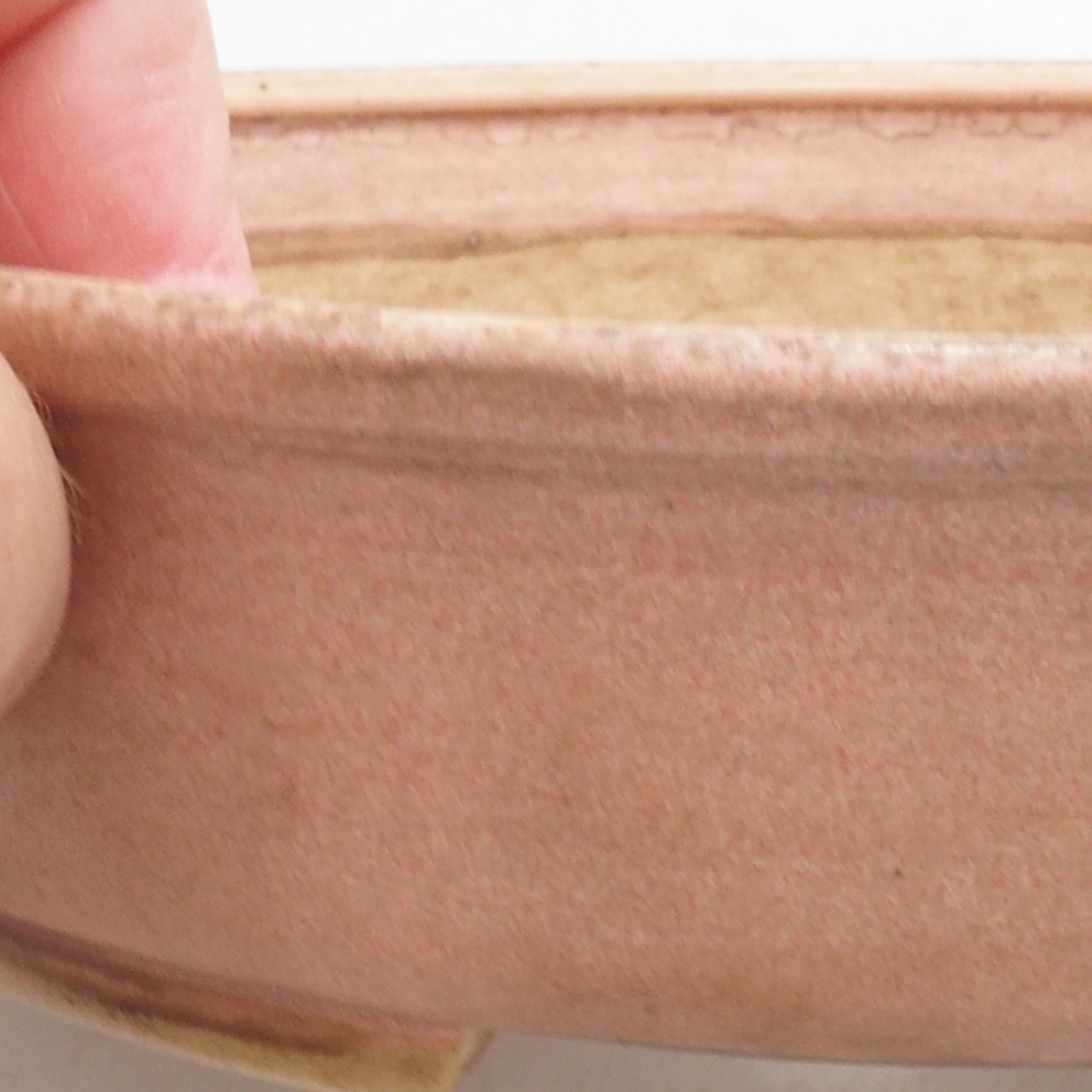 Bonsaischaal van keramiek 10 x 8,5 x 4 cm, bruin