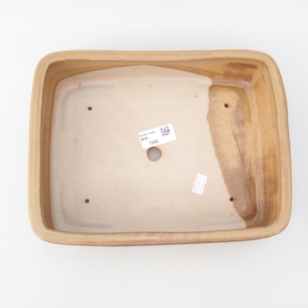 Bonsaischaal van keramiek 26,5 x 20,5 x 6,5 cm, kleur beige