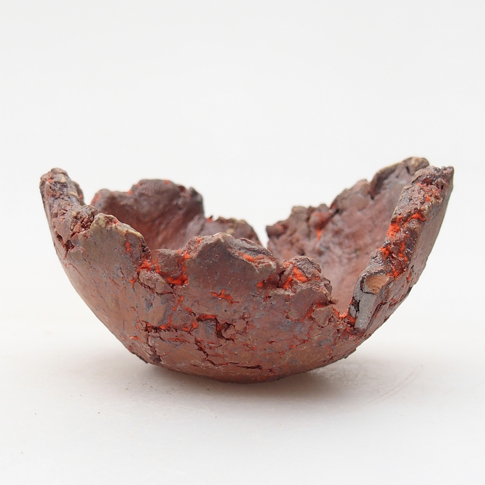 Schelp van keramiek 7 x 7 x 4 cm , kleur oranje