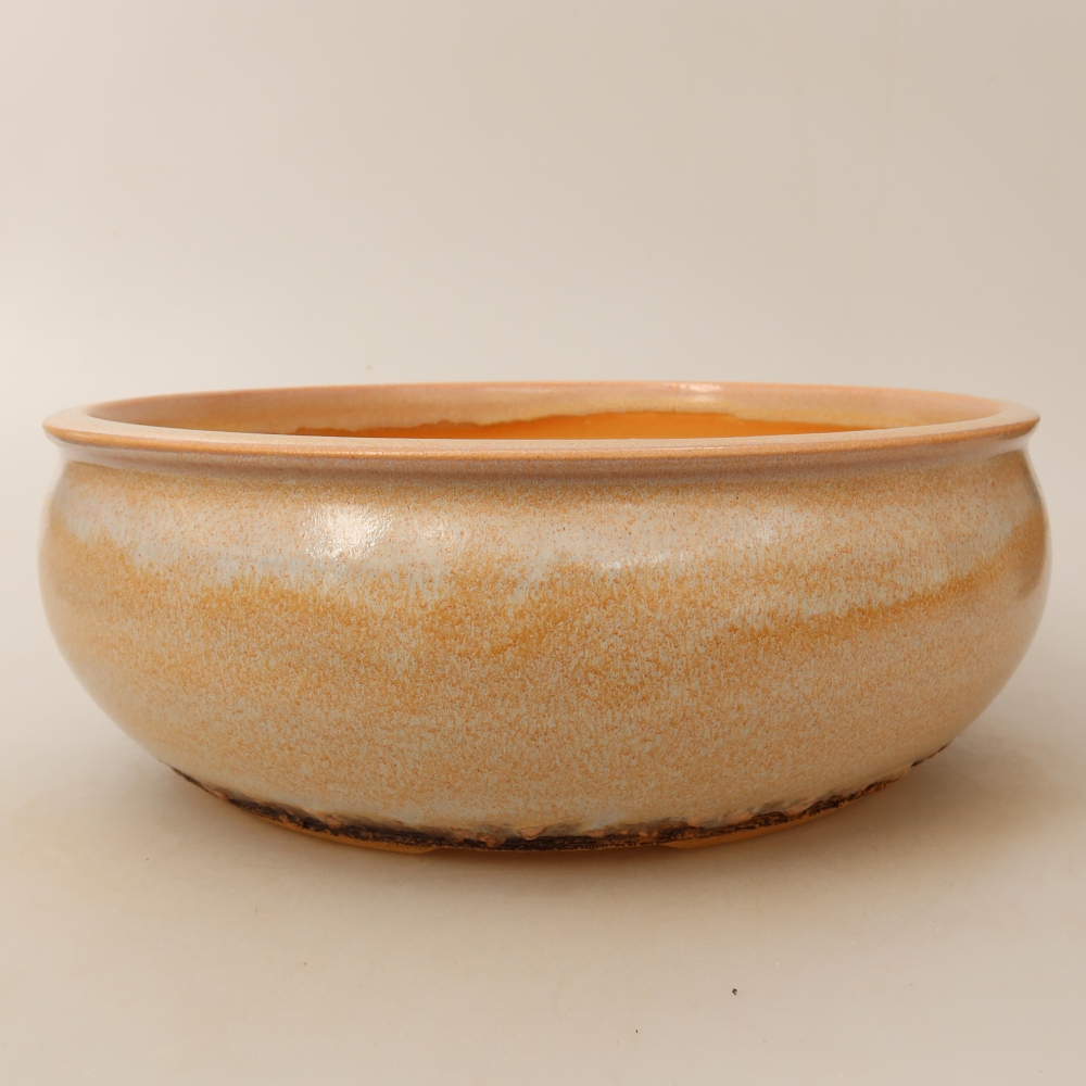 Keramische bonsaischaal 24 x 24 x 9 cm, kleur: beige