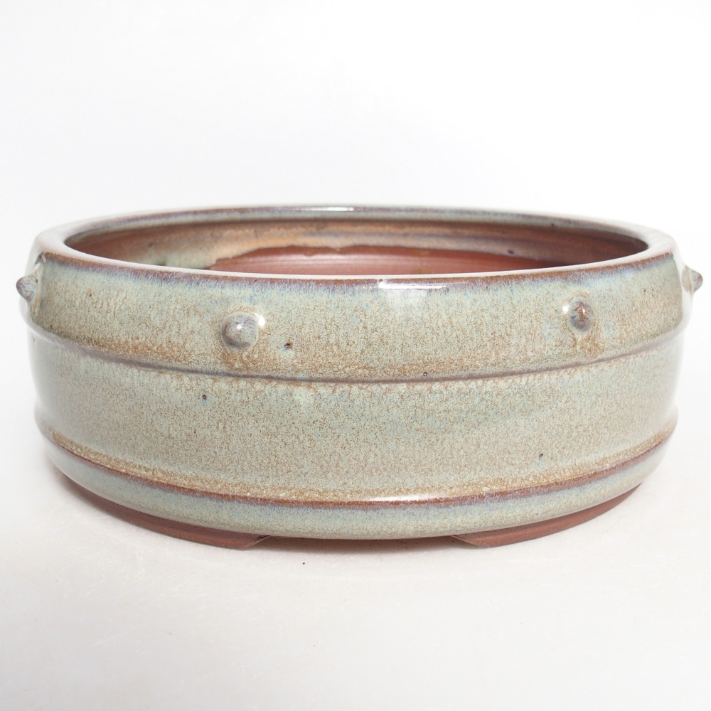 Bonsaischaal van keramiek 17,5 x 17,5 x 6,5 cm, groen