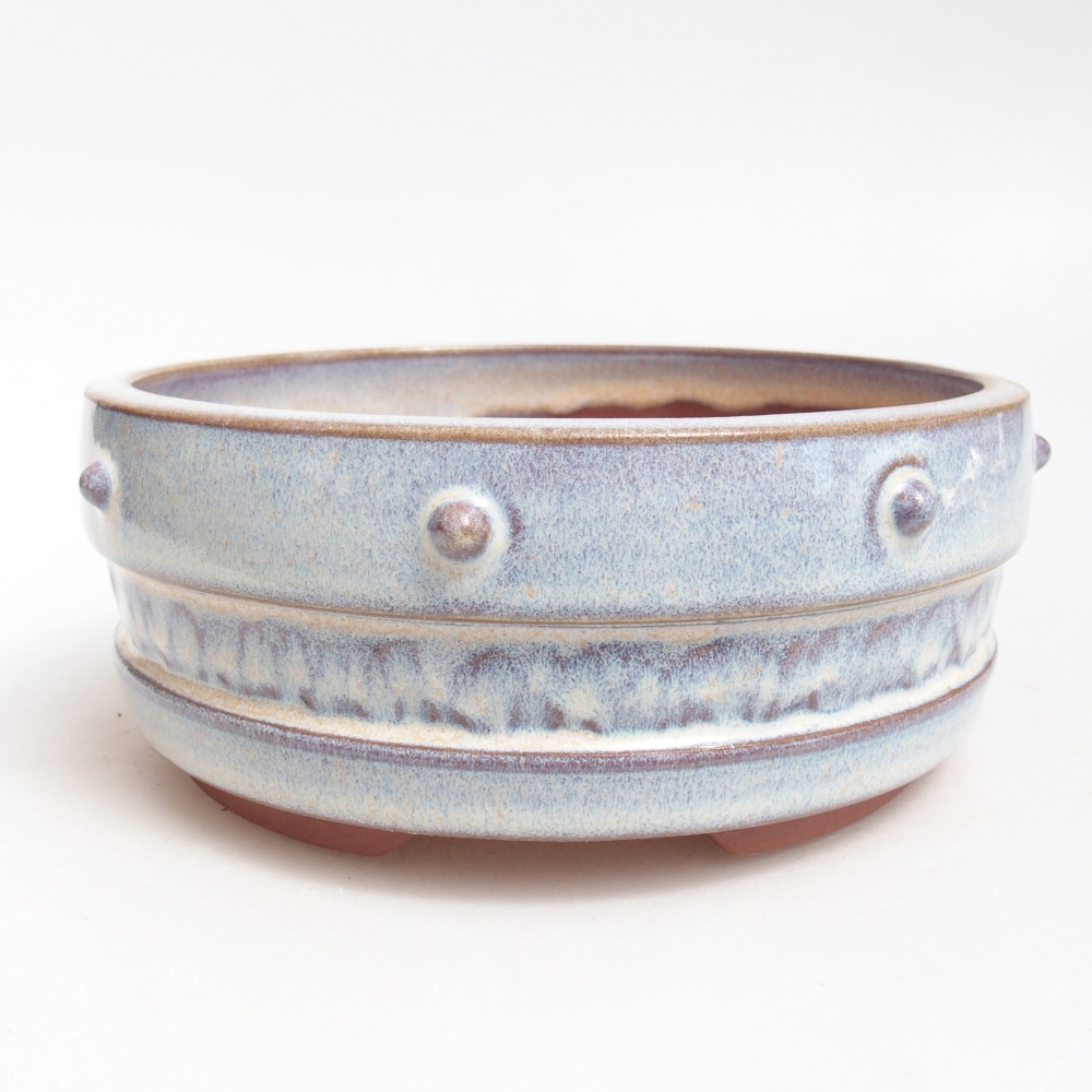 Bonsaischaal van keramiek 15,5 x 15,5 x 6,5 cm, kleur blauw