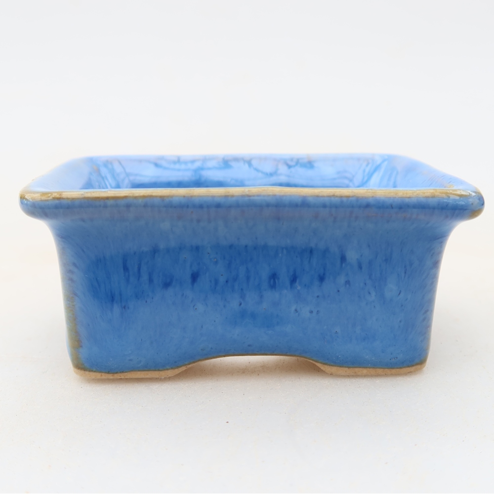 Bonsaischaal van keramiek 6 x 4,5 x 2,5 cm, kleur blauw