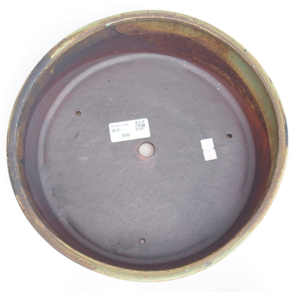 Bonsaischaal van keramiek 24,5 x 24,5 x 7,5 cm, groenbruin