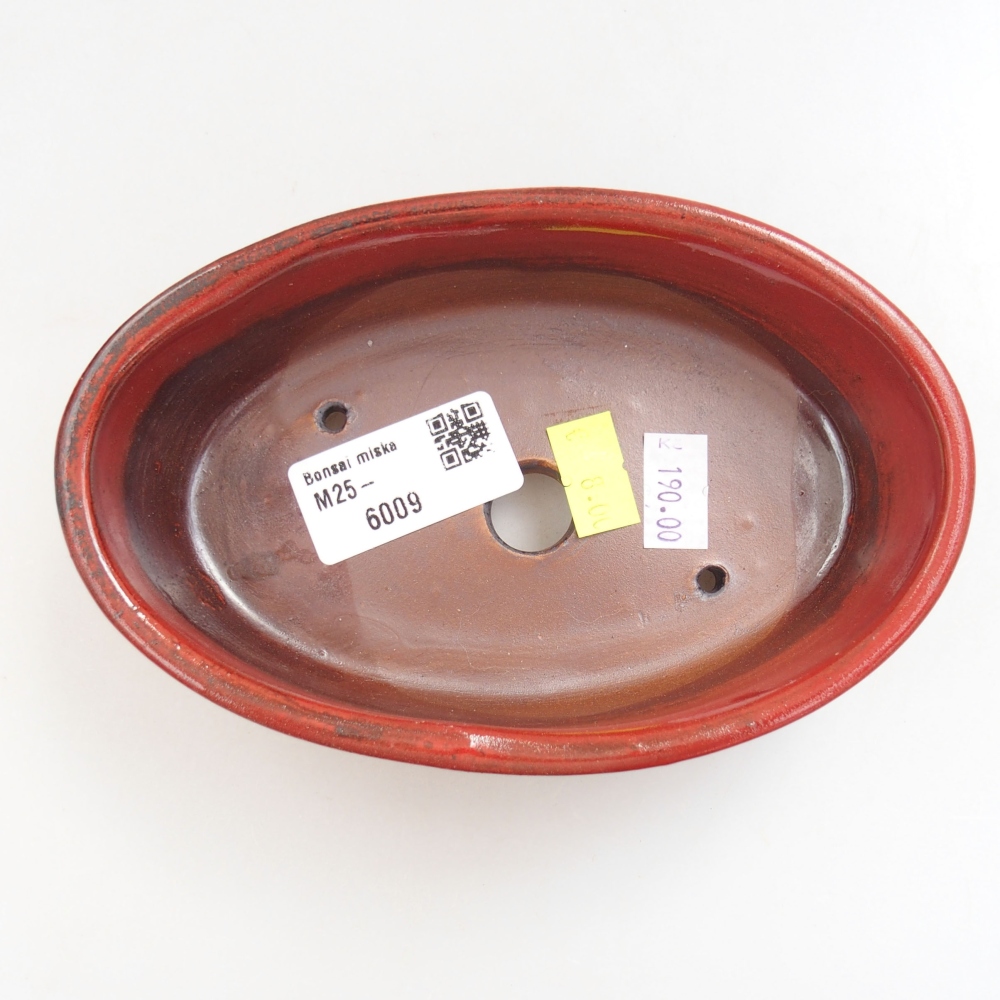 Bonsaischaal van keramiek 22 x 17 x 5 cm, groen