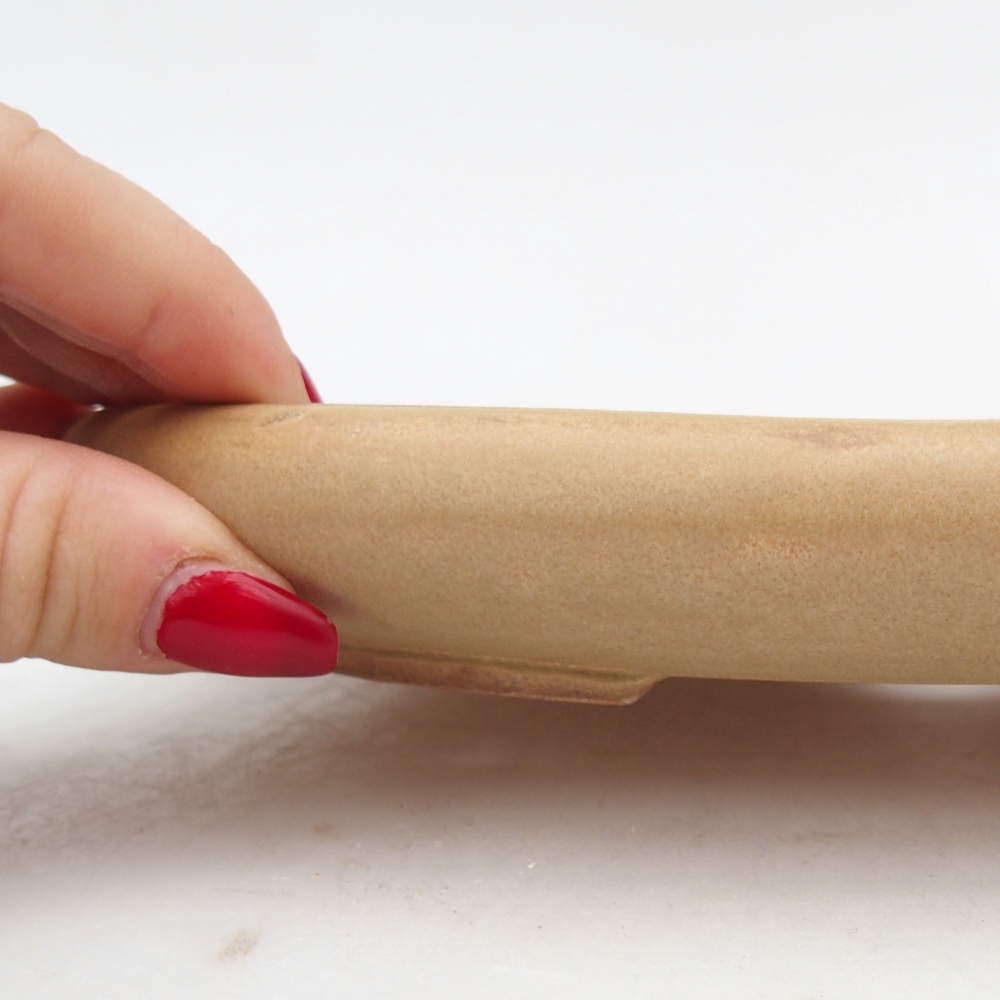 Bonsaischaal van keramiek 22 x 17 x 3 cm, kleur rood