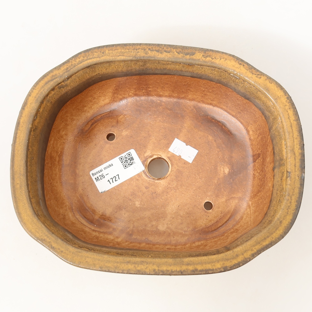 Keramische bonsaipot 20,5 x 16,5 x 7 cm, kleur bruin