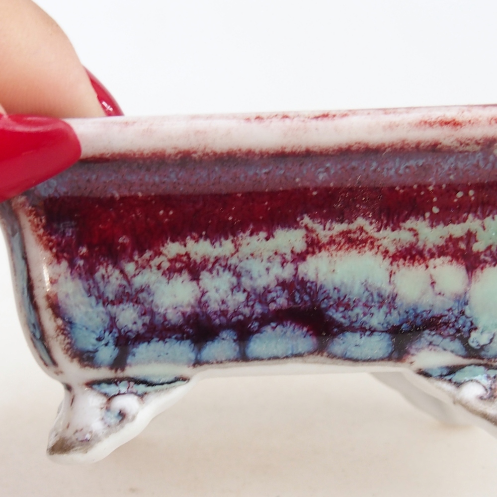 Mini bonsaischaal 7 x 5,5 x 3 cm, bordeauxrood