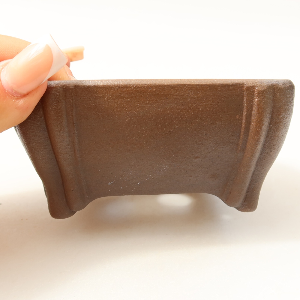Bonsaischaal van keramiek 10,5 x 10,5 x 4,5 cm, bruin