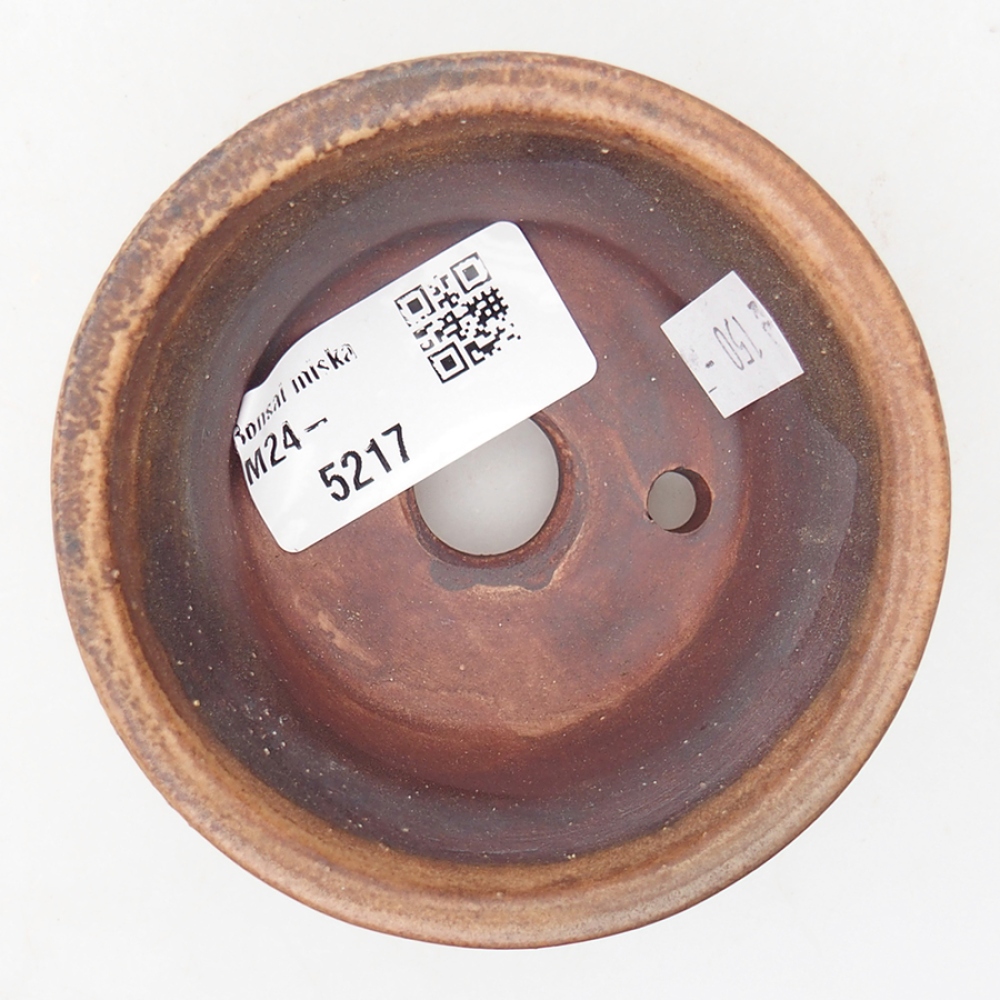 Bonsaischaal van keramiek 9 x 9 x 3,5 cm, bruin