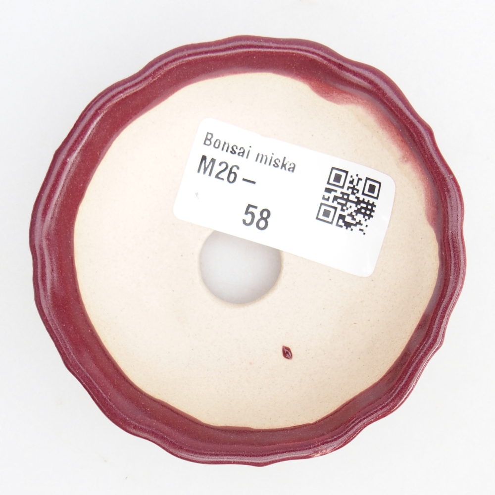 Mini bonsaischaal 7,5 x 7,5 x 2,5 cm, bordeauxrood