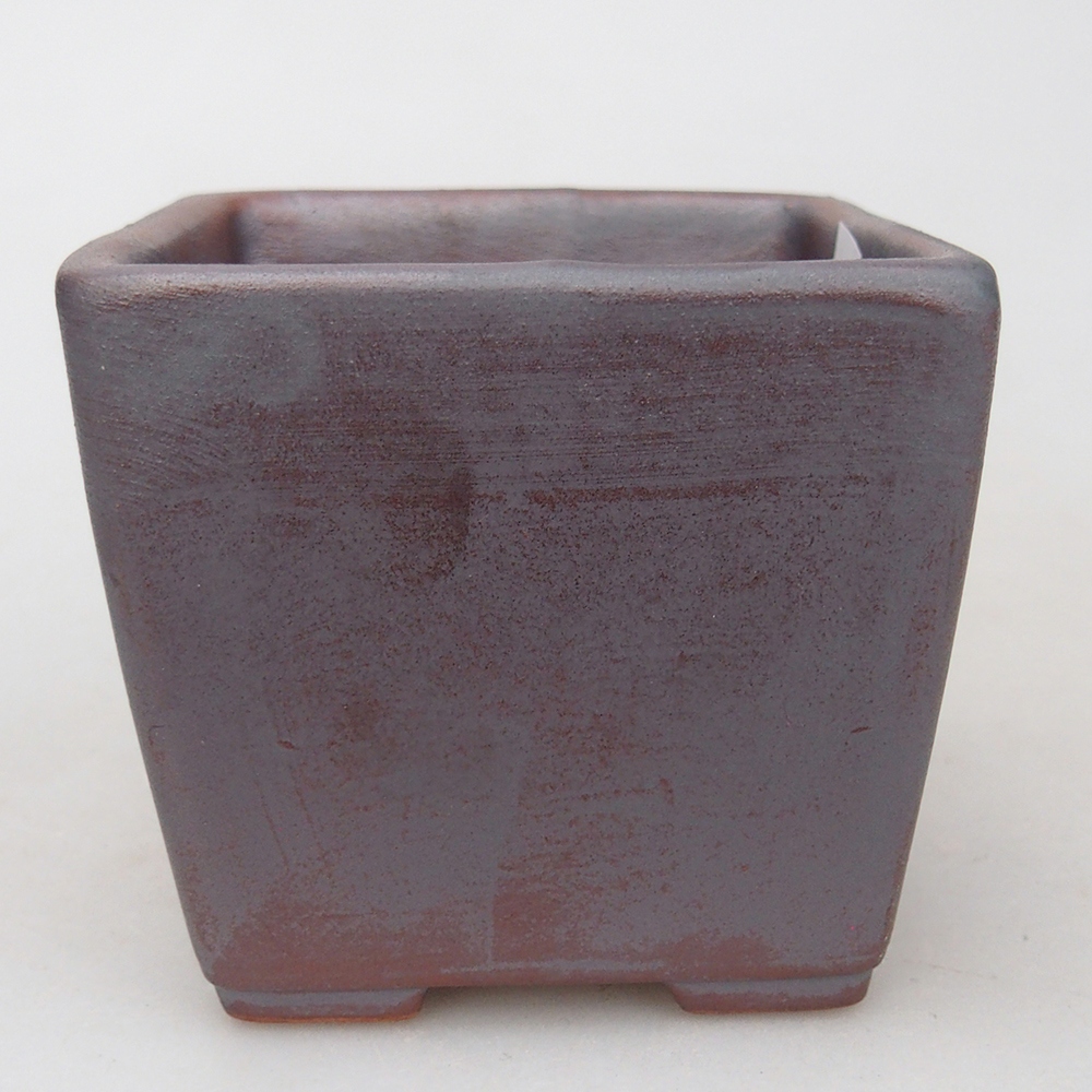 Bonsaischaal van keramiek 7,5 x 7,5 x 7 cm, metaalkleur