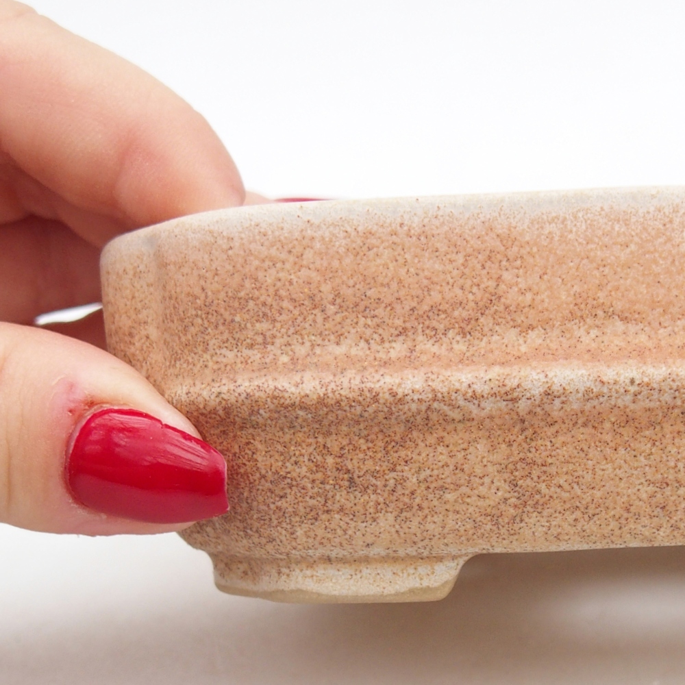 Bonsaischaal van keramiek 26 x 26 x 8 cm, kleur rood