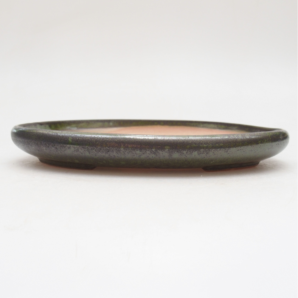 Bonsaischaal van keramiek 22 x 16,5 x 3 cm, groen