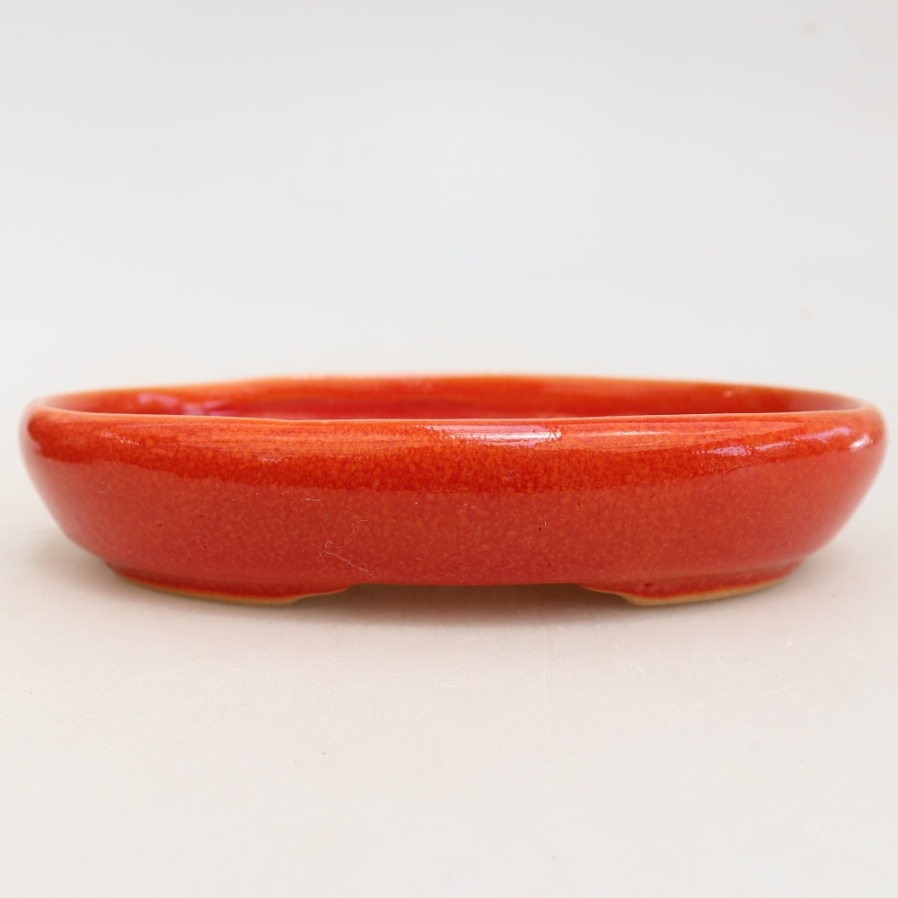 Keramische bonsaipot 13 x 9,5 x 2,5 cm, kleur oranje