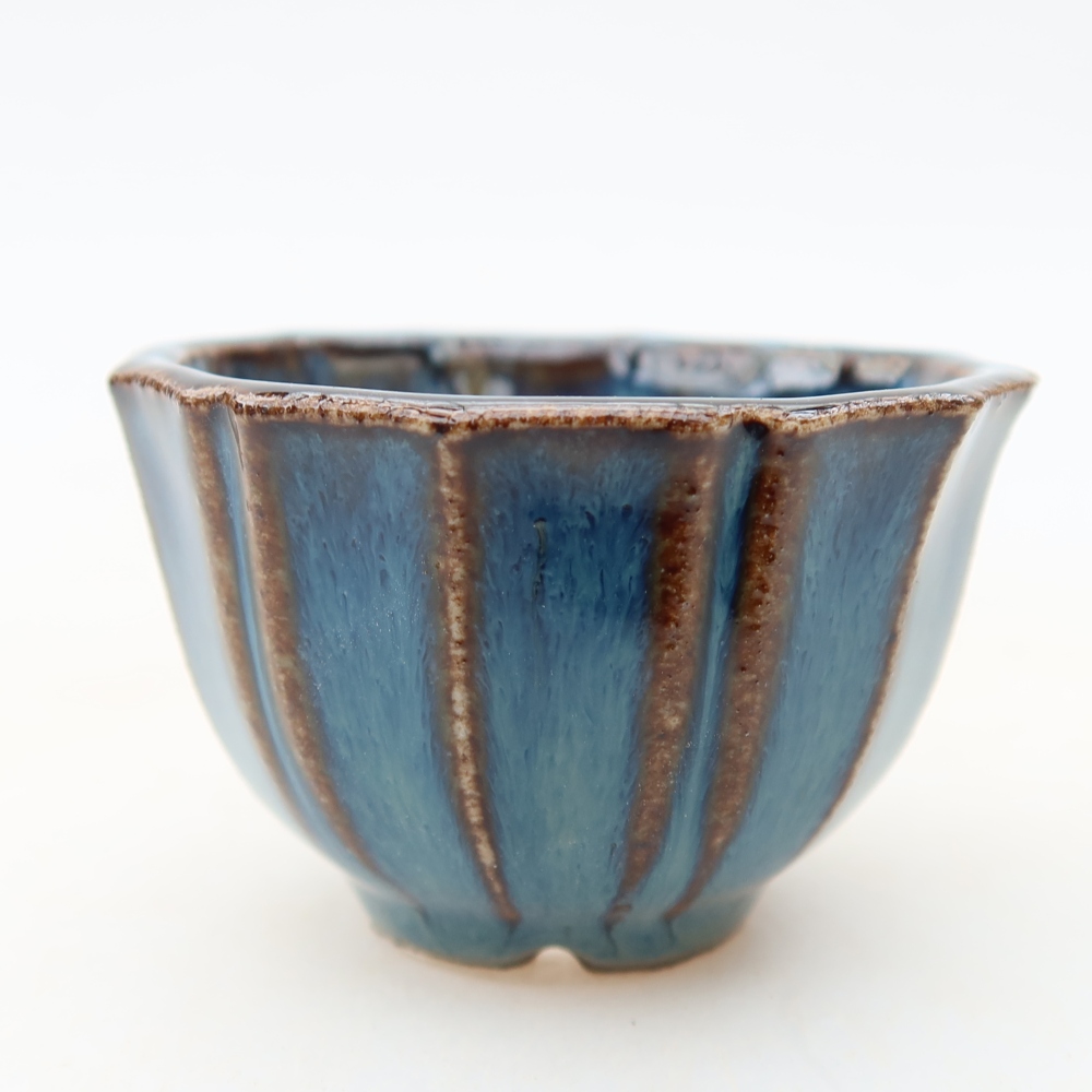 Keramische bonsaipot 5,5 x 5,5 x 3,5 cm, kleur: blauw