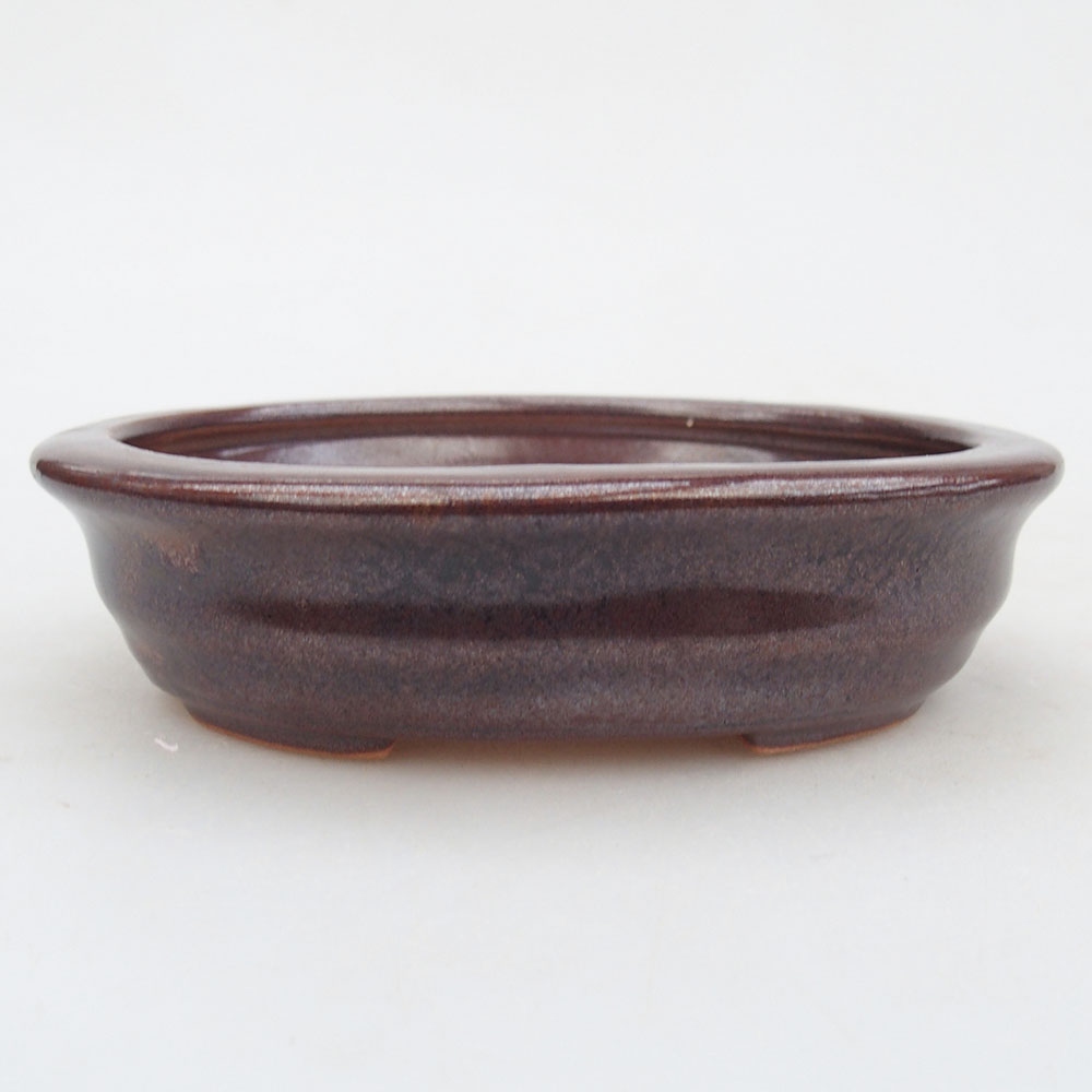 Bonsaischaal van keramiek 12 x 10 x 3 cm, bruin