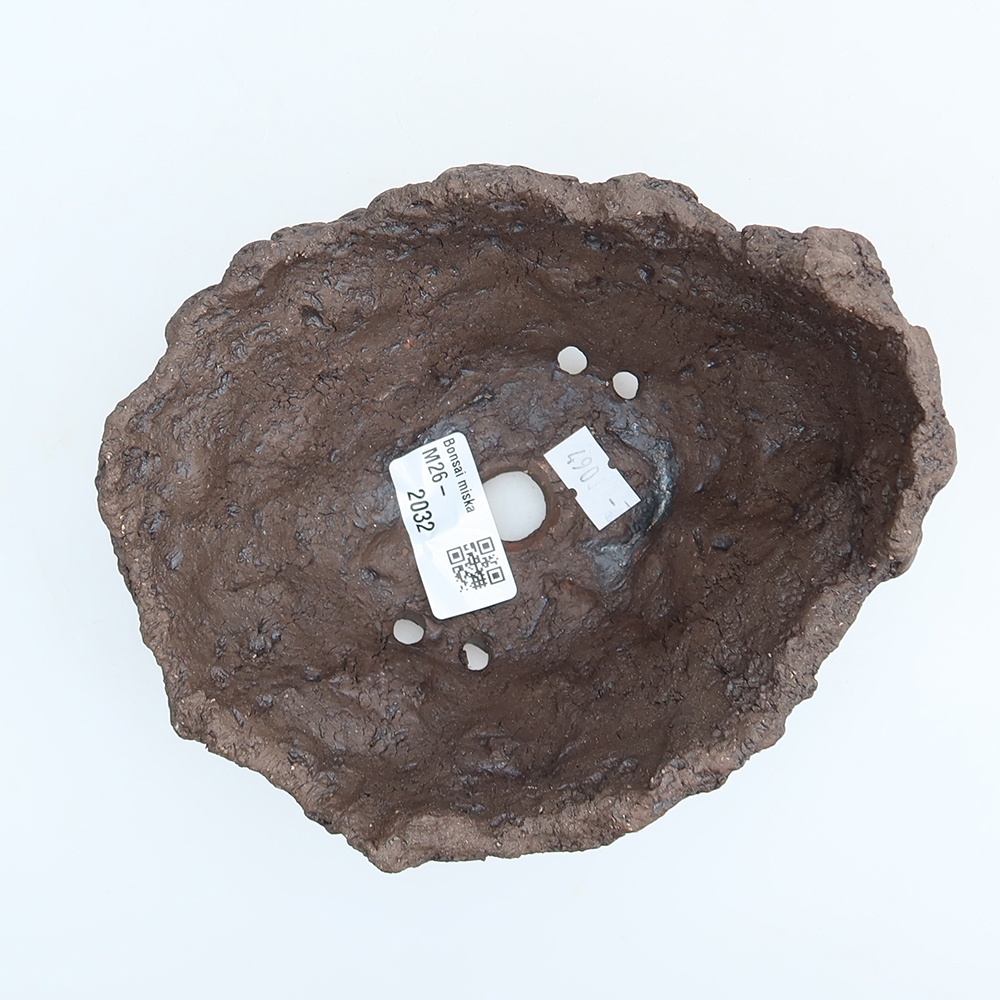 Keramische schaal 14 x 12 x 11 cm, kleur bruin
