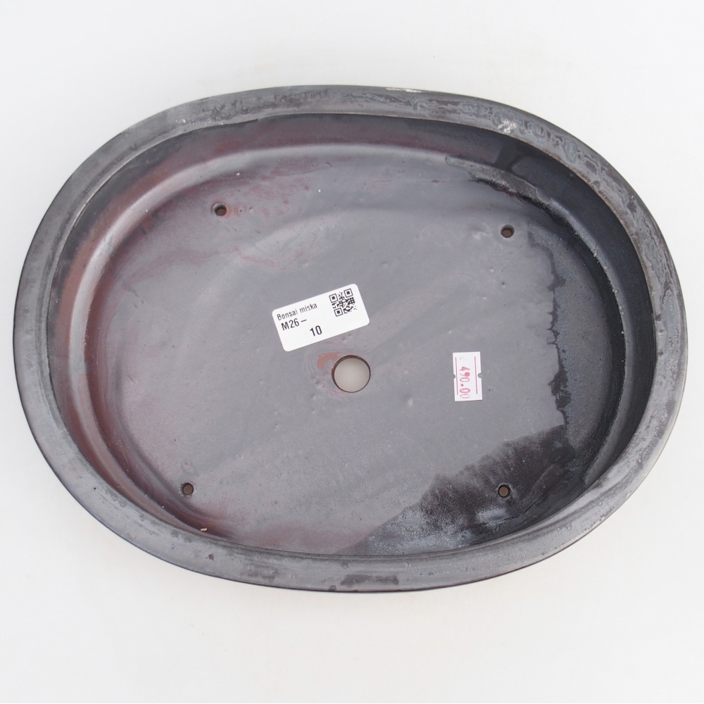Bonsaischaal van keramiek 27 x 21 x 5,5 cm, metaalkleur