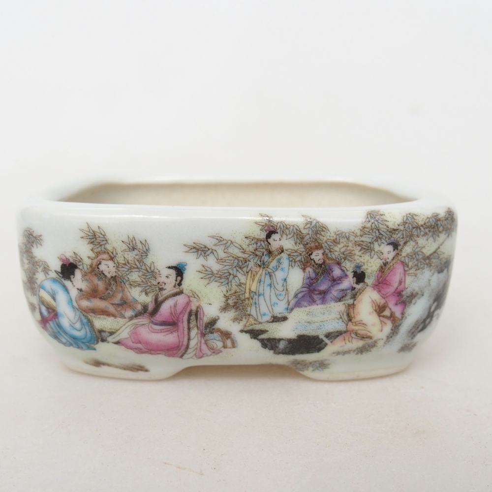 Mini bonsaischaal 8 x 6 x 3 cm, wit