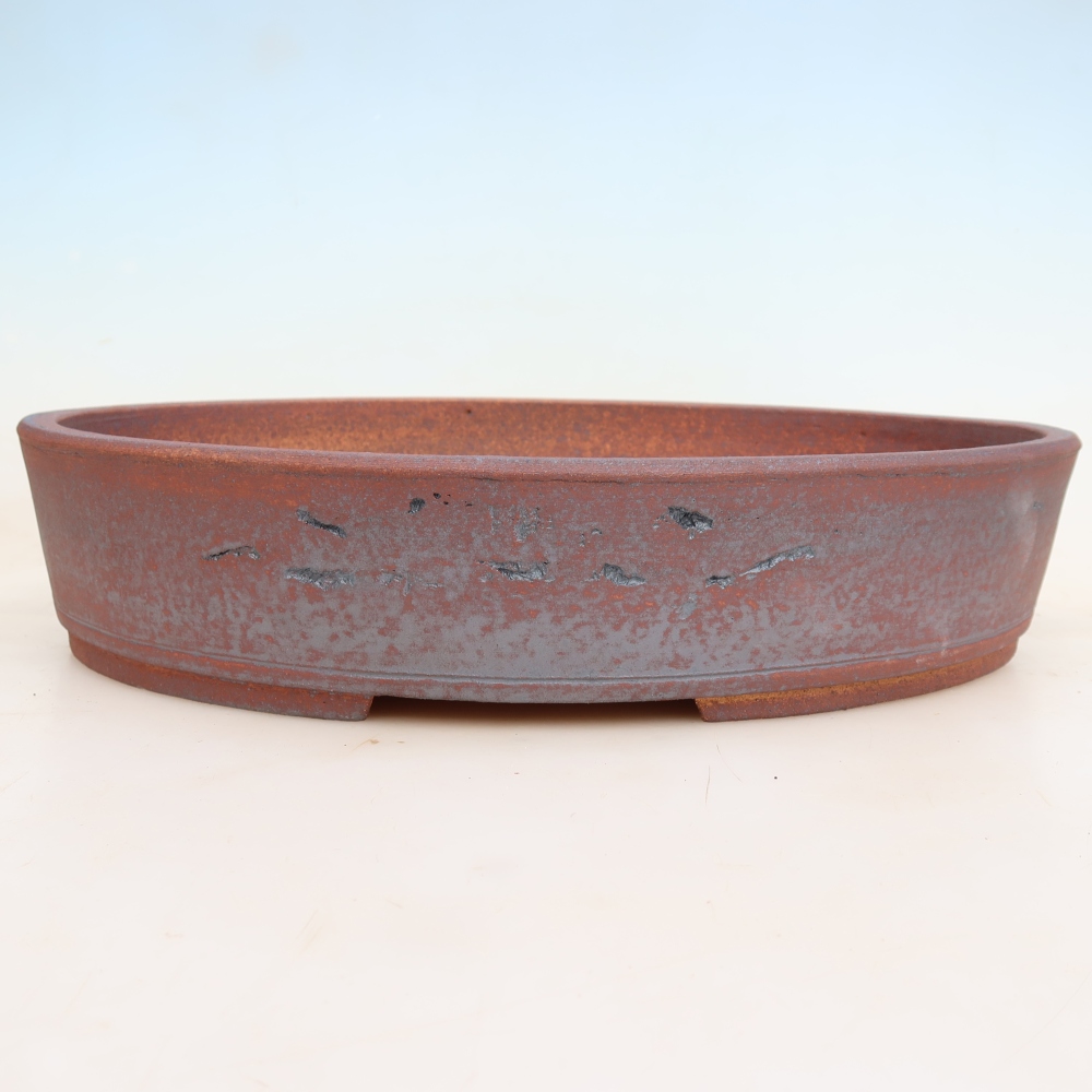 Keramische bonsaischaal 37 x 30 x 7,5 cm, metaalachtige kleur