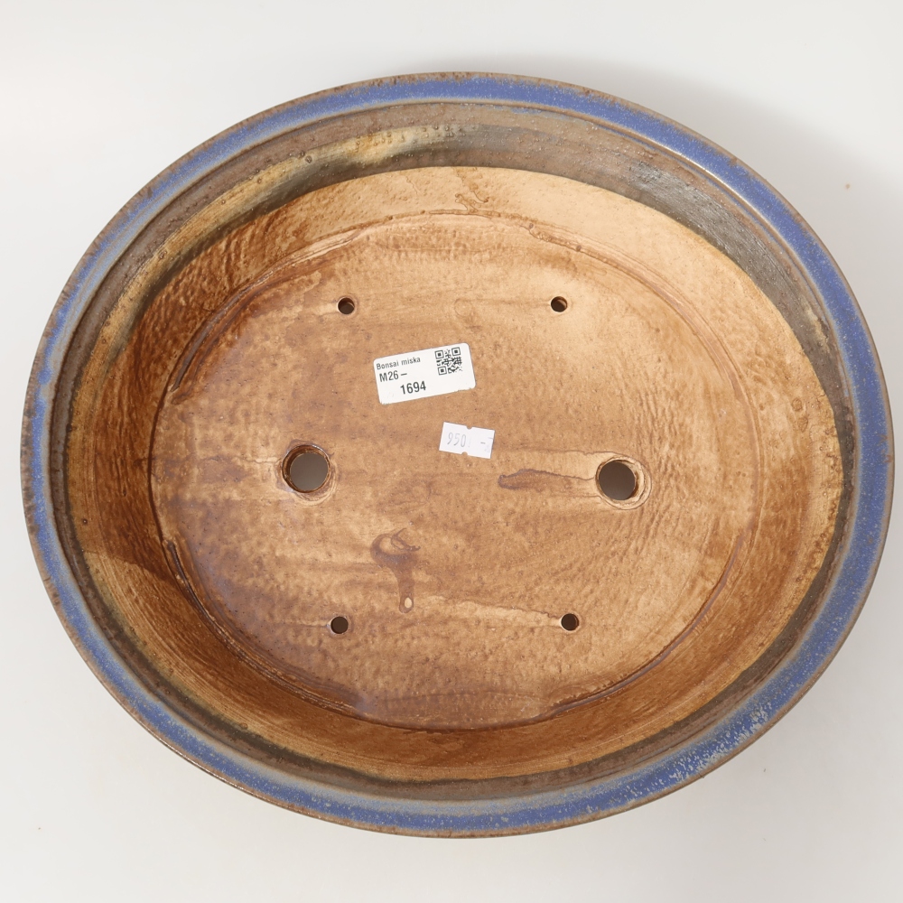 Keramische bonsaipot 31,5 x 28 x 7 cm, kleur: blauw