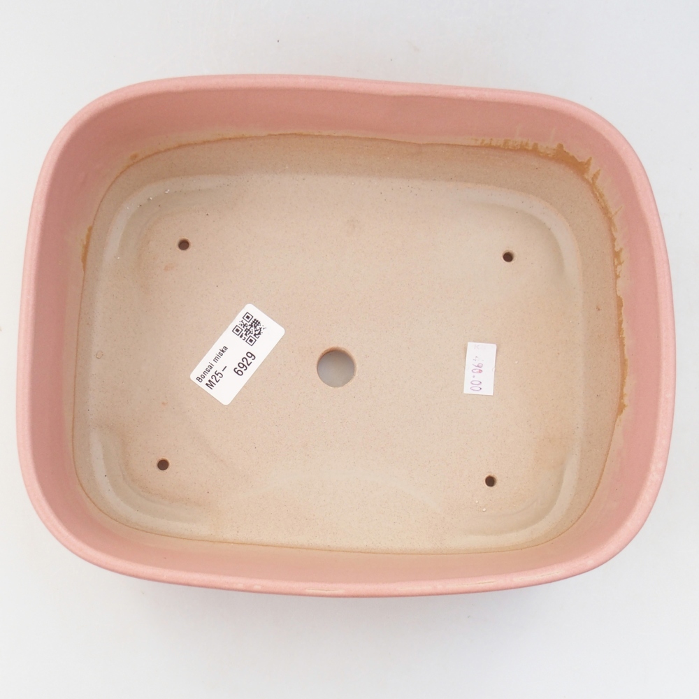 Bonsaischaal van keramiek 23 x 18 x 7,5 cm, roze