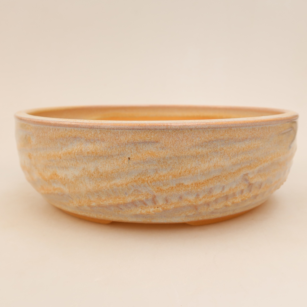 Keramische bonsaipot 22 x 22 x 7 cm, kleur beige
