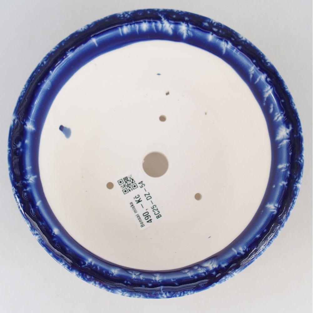 Bonsaischaal van keramiek 16 x 16 x 8,5 cm, kleur blauw