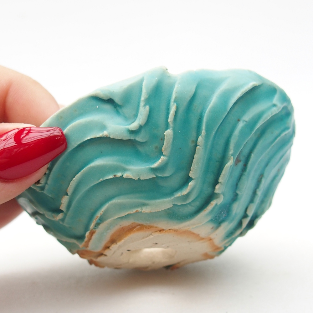 Keramische schaal 8,5 x 8 x 4 cm , kleur blauw