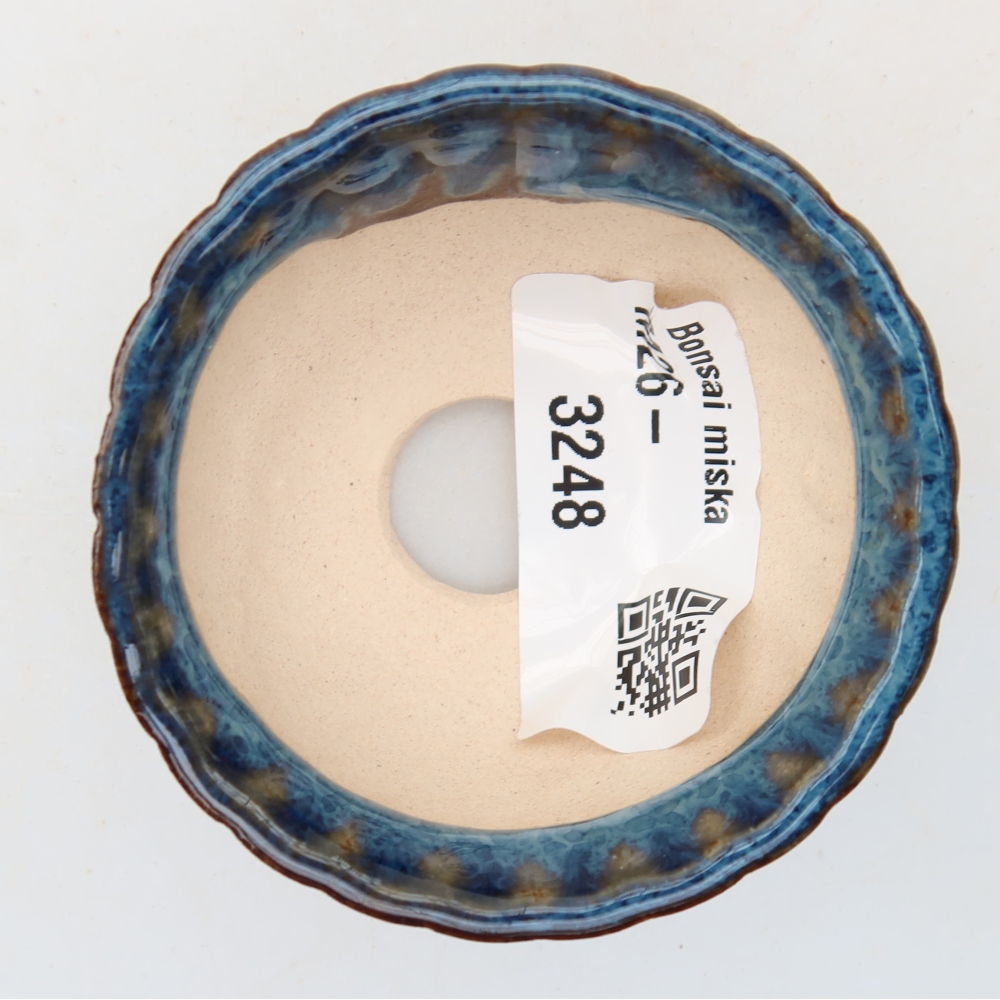 Keramische bonsaischaal 5,5 x 5,5 x 3 cm, kleur: blauw