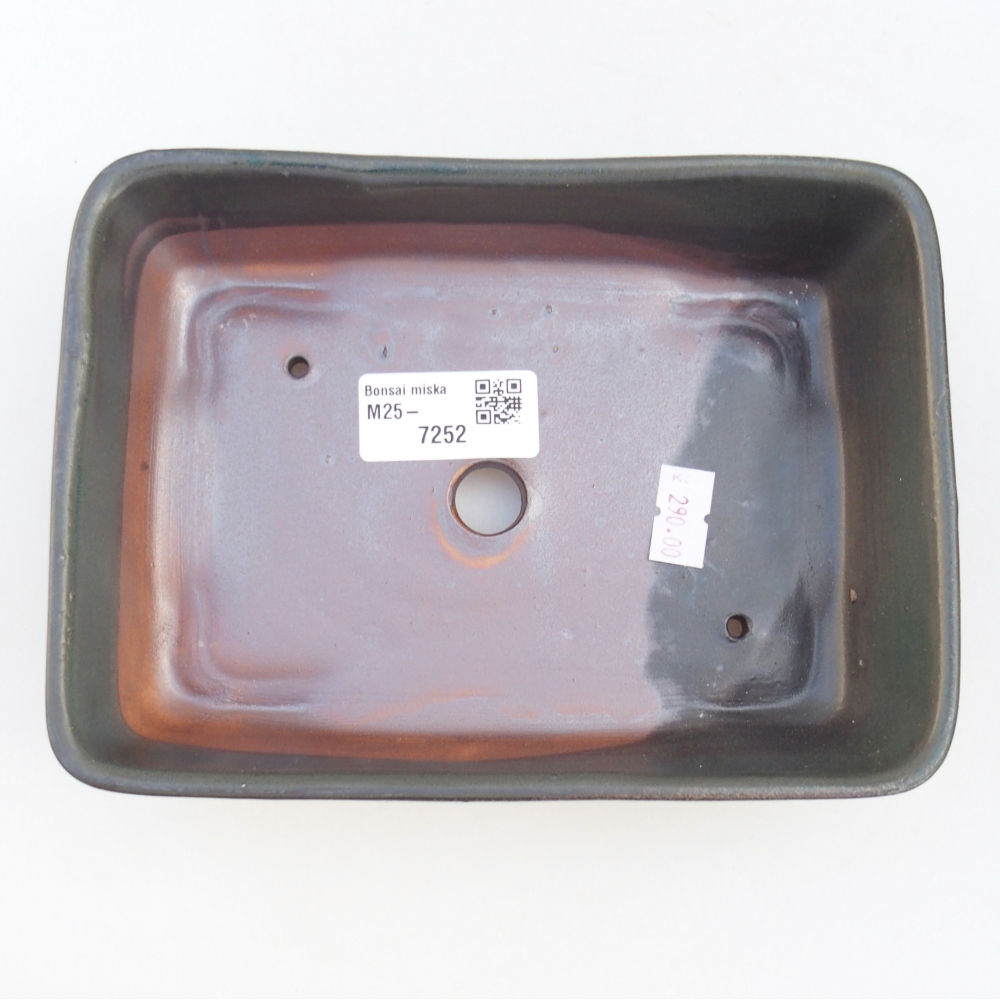 Bonsaischaal van keramiek 26 x 26 x 8 cm, kleur rood
