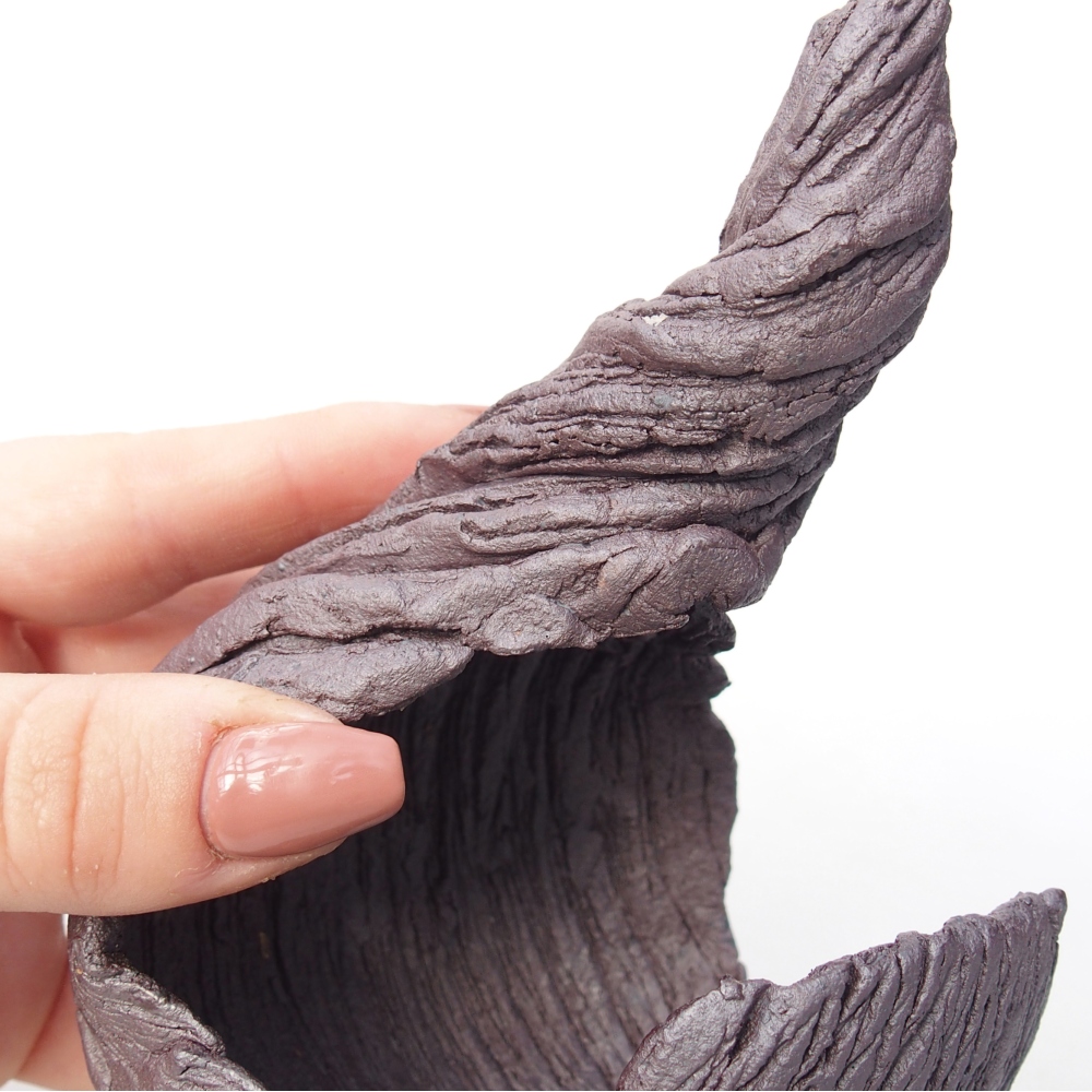 Keramische schaal 10 x 8,5 x 12,5 cm , metaalkleur