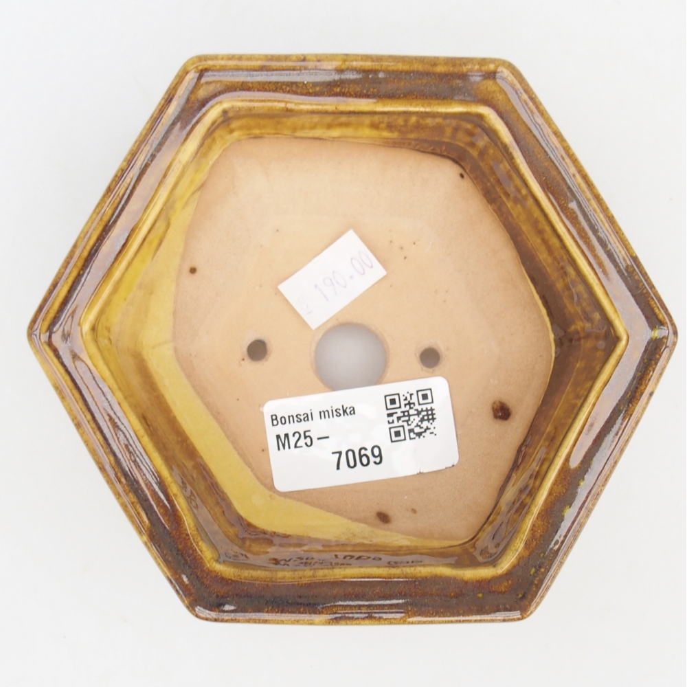 Bonsaischaal van keramiek 26 x 26 x 8 cm, kleur rood