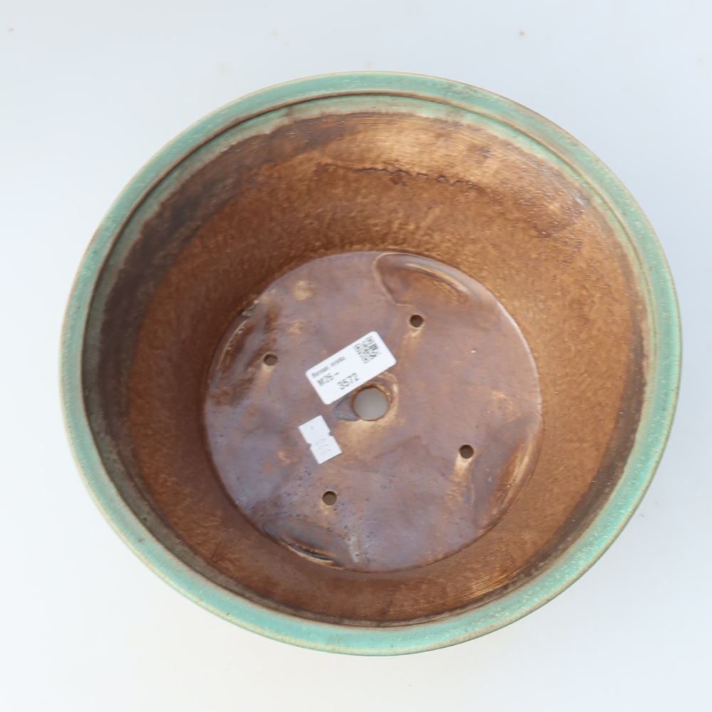 Keramische bonsaipot 24,5 x 24,5 x 11,5 cm, kleur: groen