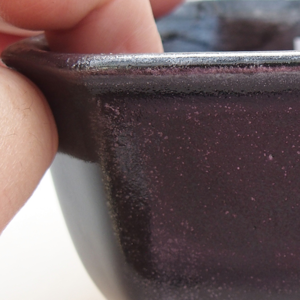 Bonsaischaal van keramiek 10 x 10 x 6 cm, groen